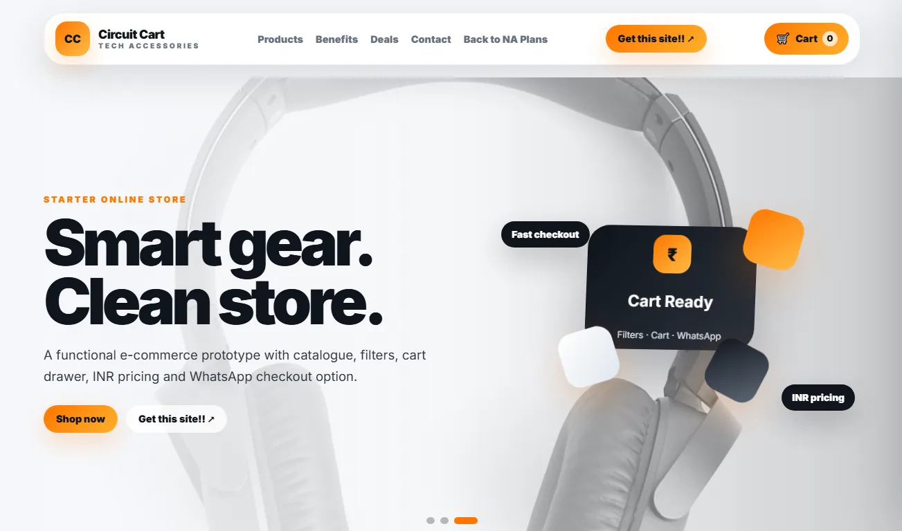 Circuit Cart product catalogue website prototype preview